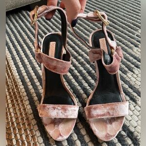 Rose Pink Velvet High Heel Sandal